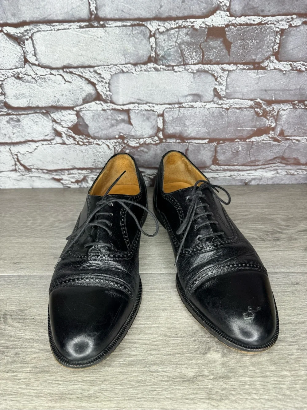 Mezlan Florence Black Leather Cap Toe Oxfords Dress Shoes Men Sz 9M US/42EU